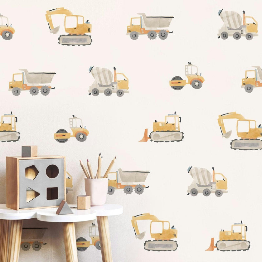 Construction Trucks • Peel-and-Stick Wall Decals
