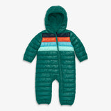 Baby lightweight puffer suit in stripe