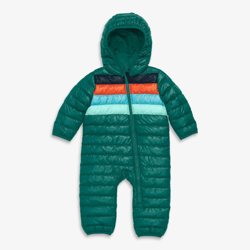 Baby lightweight puffer suit in stripe