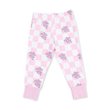 Heart Tattoo Check Pink - Short Sleeve Loungewear Set