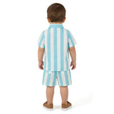 Infant Boys Airy Oxford Set | Green Stripe