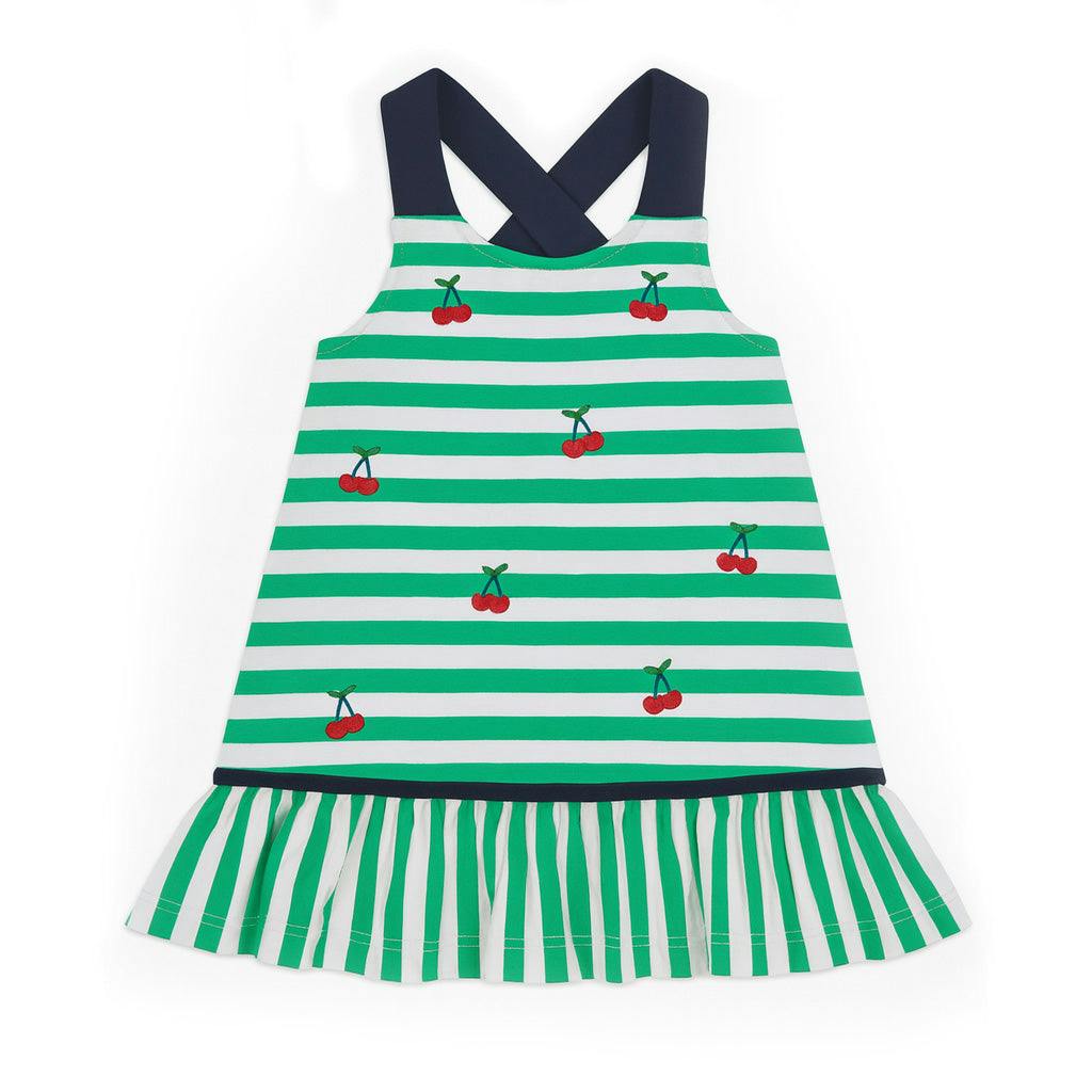 Stripe Knit Dress With Cherries