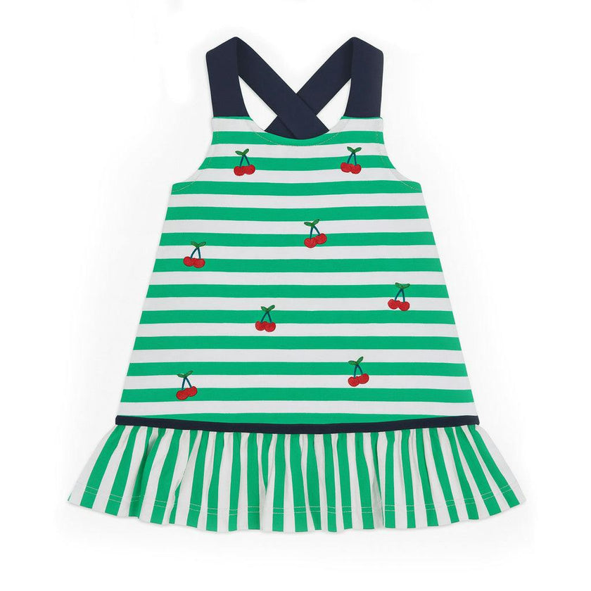 Stripe Knit Dress With Cherries