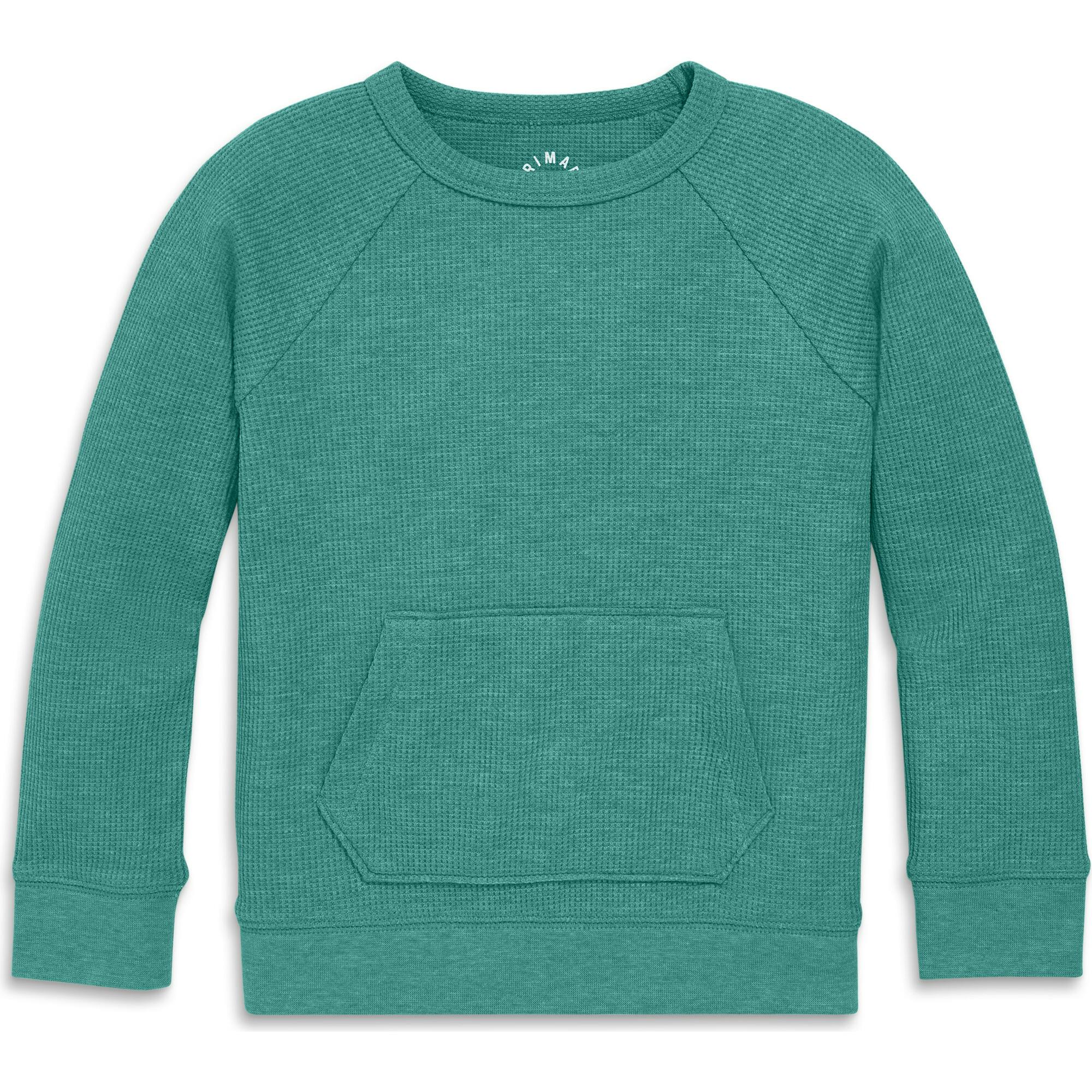 Kids heathered waffle pocket tee