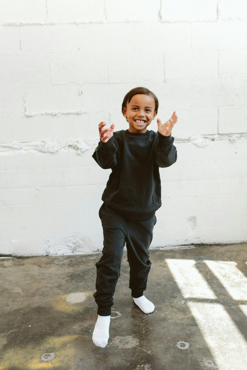 BIG KID FRENCH TERRY SWEATSUIT SET | ASPHALT
