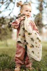 Mushroom Corduroy Ruffle Snap Jumper