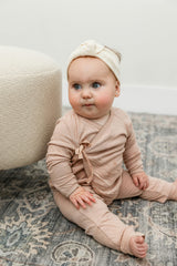 Crinkled Jersey Wrap 2Pc Set Blue