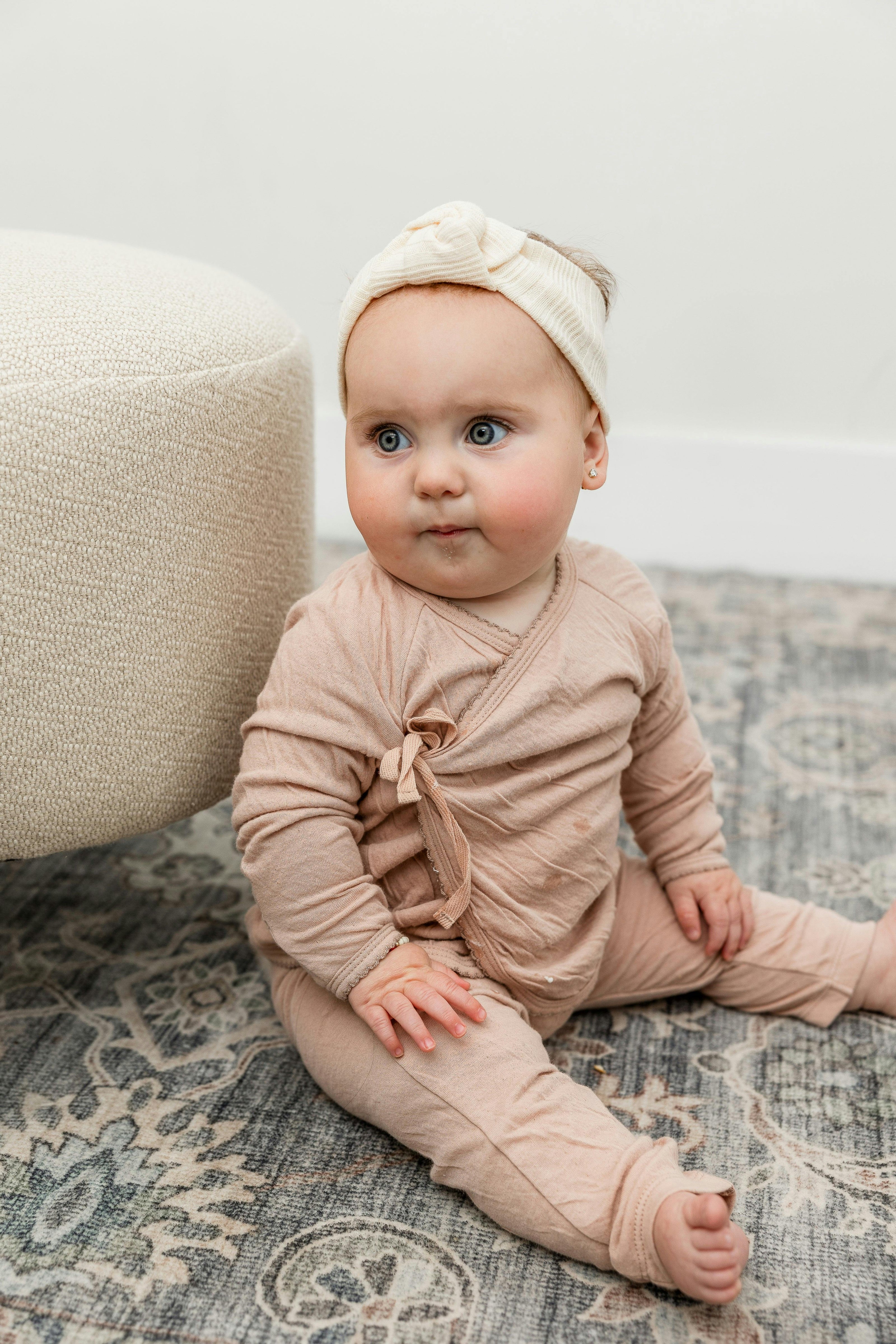 Crinkled Jersey Wrap 2Pc Set Blue