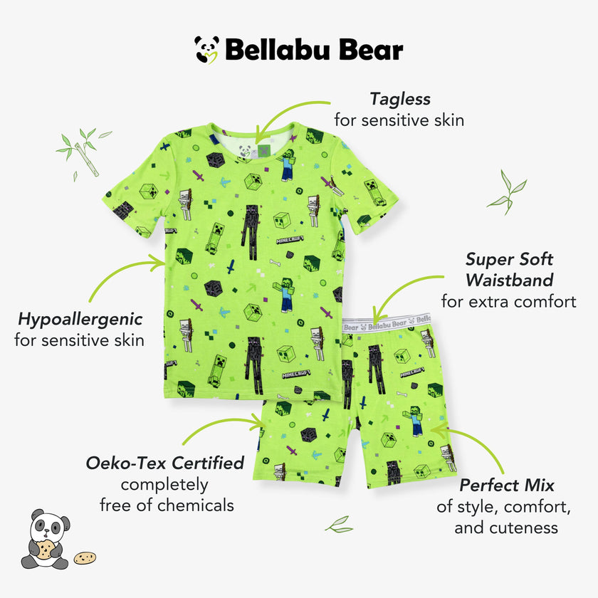 Minecraft: Mob Squad Bamboo Kids Pajama Short Set