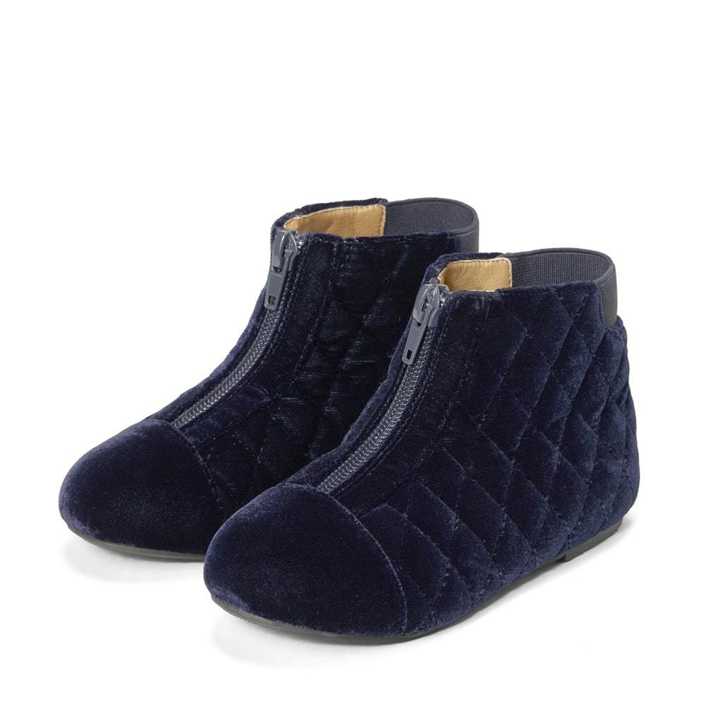 Nicole Quilted Velvet Zipped Ankle Boots