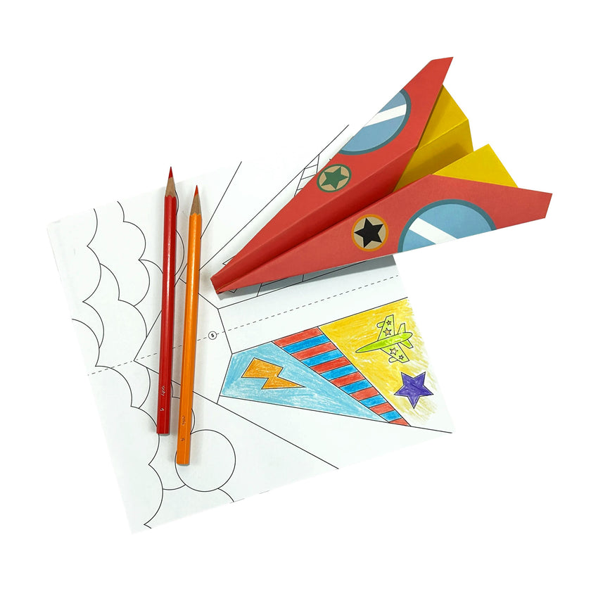 DIY Paper Airplanes Activity Kit - 24 Designs - 2 Sticker Sheets