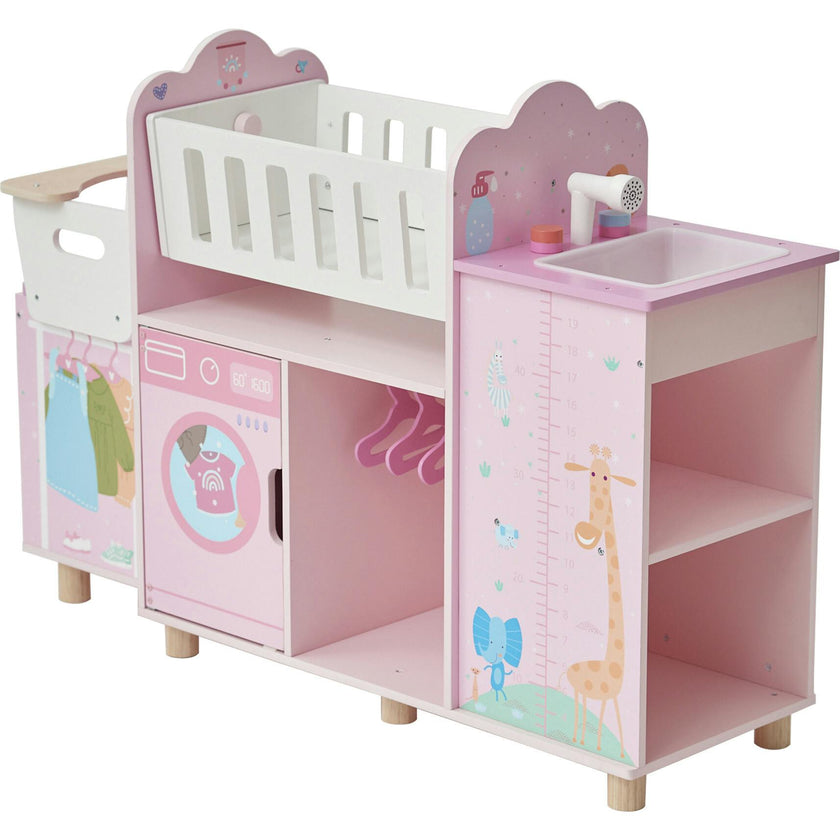 Olivia's Little World Amanda 6-in-1 Doll Nursery Station - Baby Pink