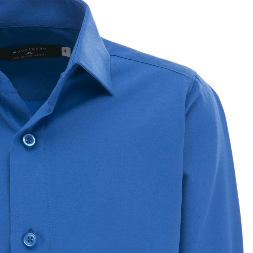 Blue Solid Dress Shirt