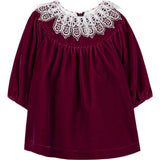 TARTINE ET CHOCOLAT DRESS WITH LACE COLLAR - RHODODENDRON