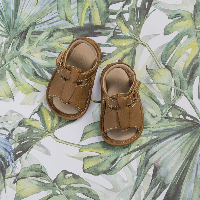 Baby Boy Sandal | Caramel Brown Leather