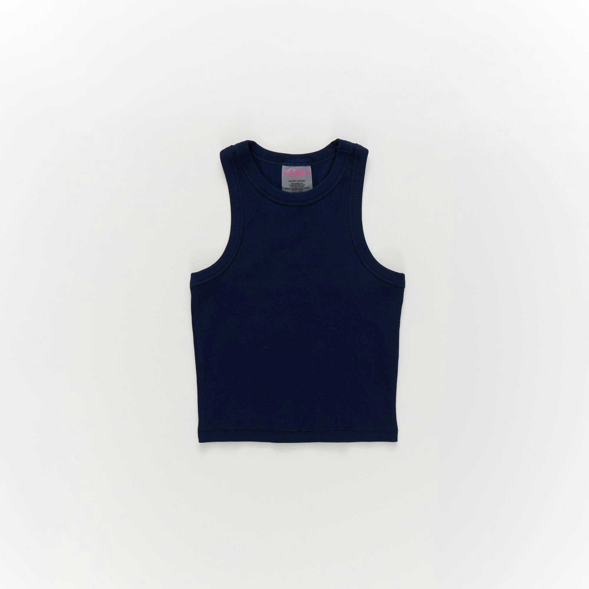 Girls Rib Tank in Navy