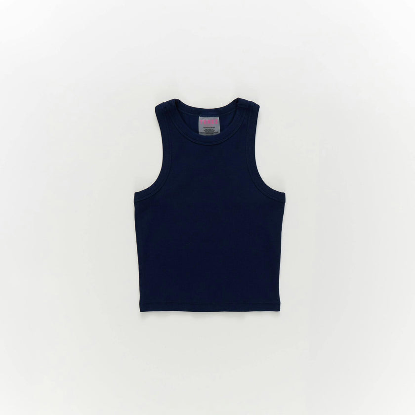 Girls Rib Tank in Navy