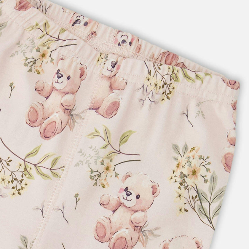 Organic Cotton Two-Piece Pajamas Set Pale Pink Print