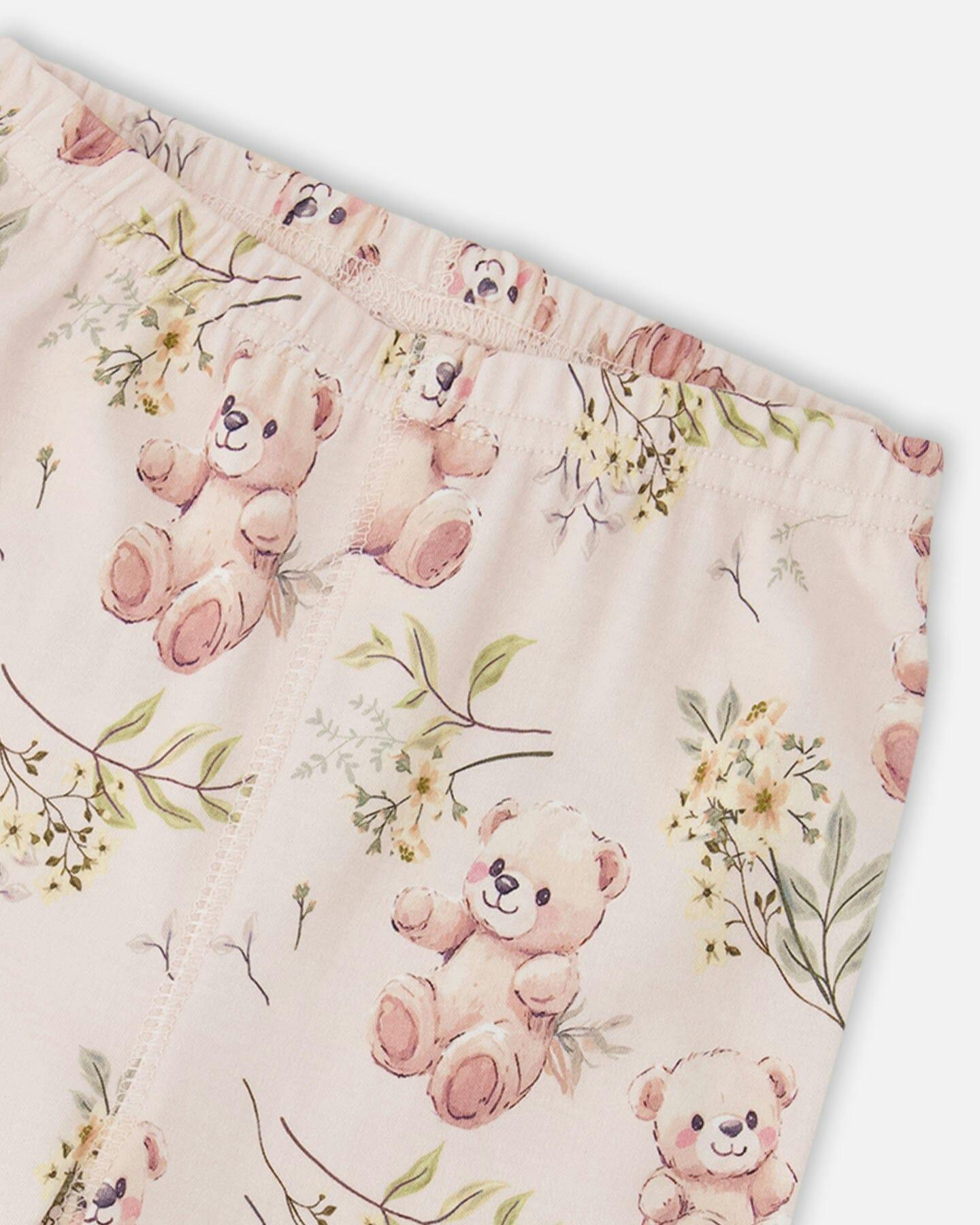 Organic Cotton Two-Piece Pajamas Set Pale Pink Print