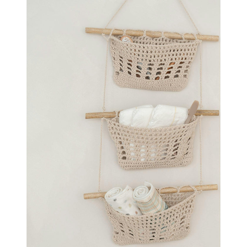 Charlie Farmhouse 3-Tier Toy Hanging Wall Storage Organizer