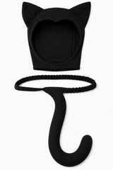 Adult Black Cat Hat & Tail Accessory Set