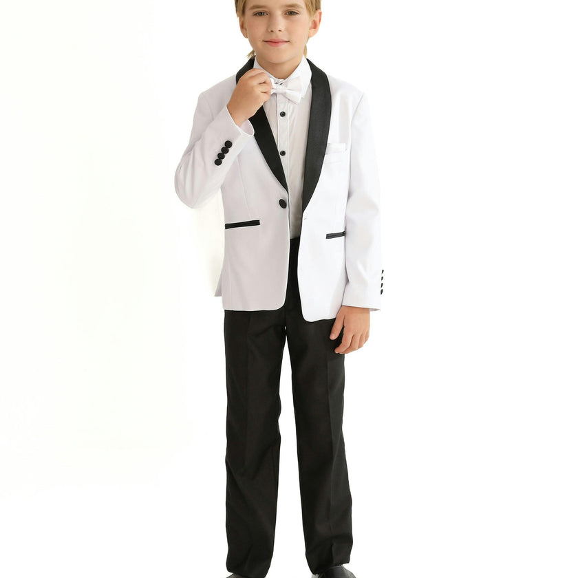White Moustache Shawl Lapel Tuxedo Set