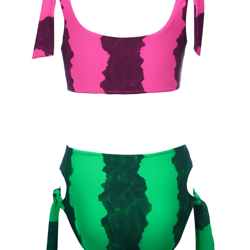 June Tie-Shoulder Sleeveless Two-Piece Bikini