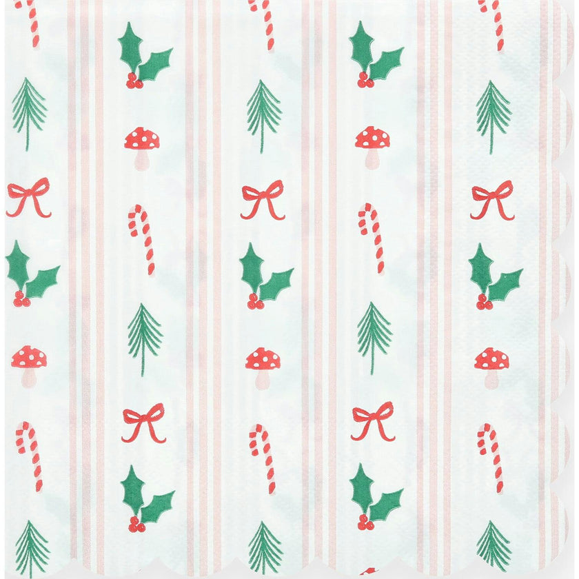 Festive Icon Stripes Large Napkins