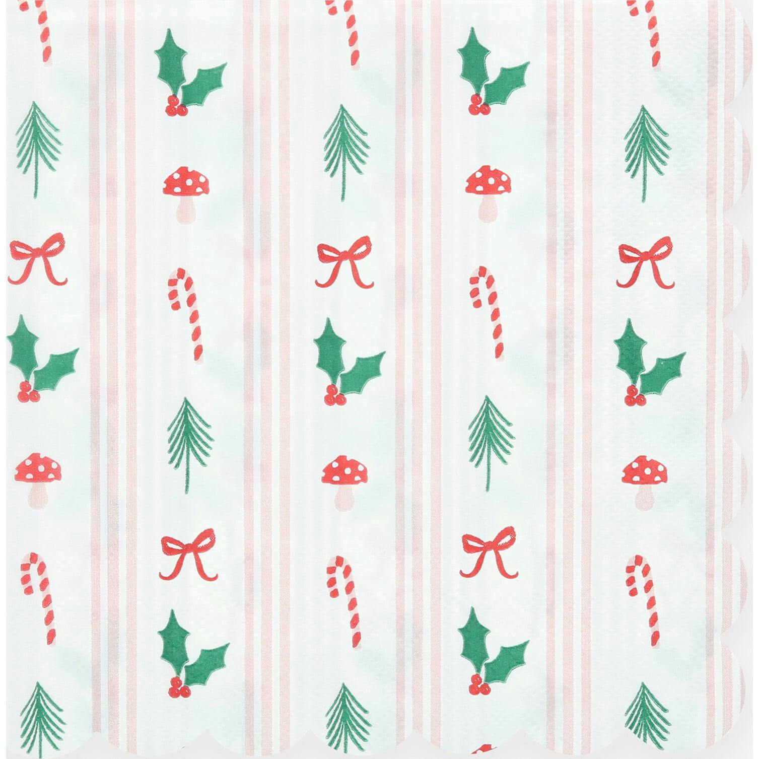 Festive Icon Stripes Large Napkins