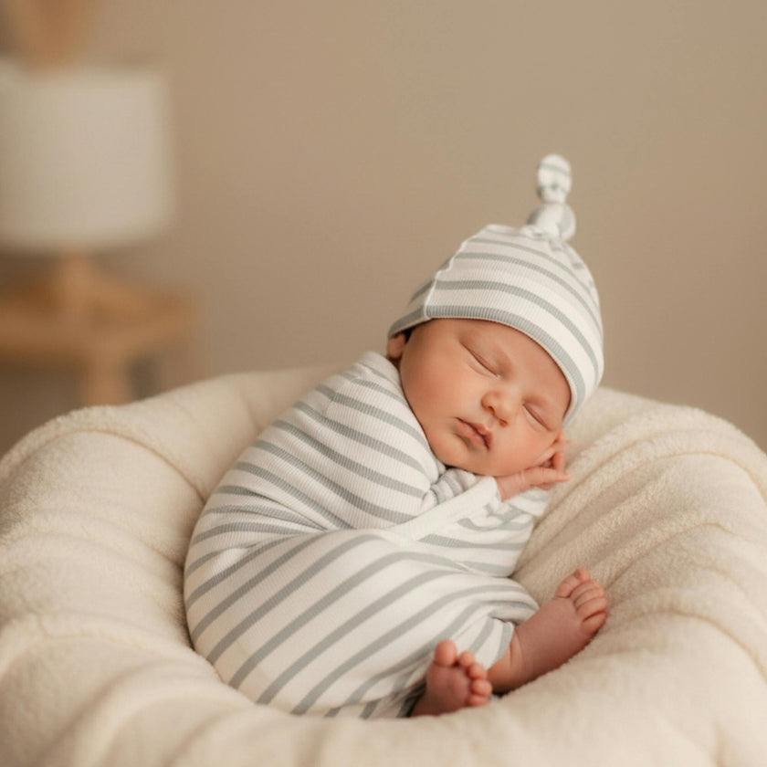 Organic Swaddle Blanket & Hat Set