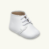 Baby Scalloped Bootie | White Leather