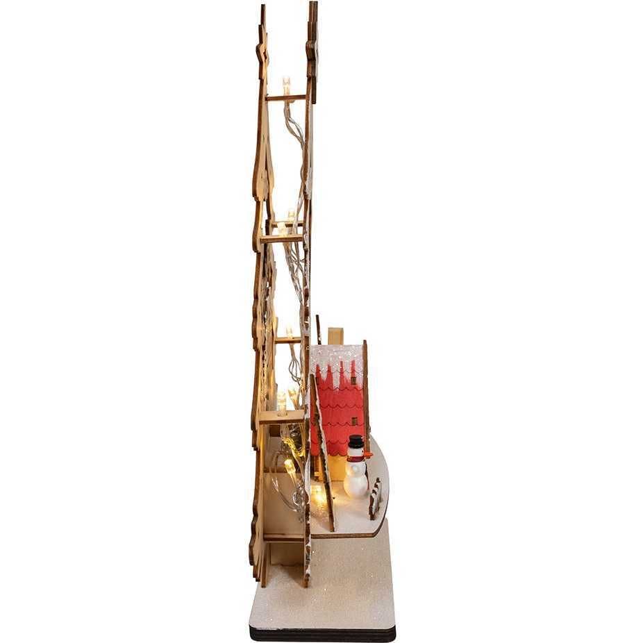 15-Inch Battery Operated 10-Light Tree With Village Scene