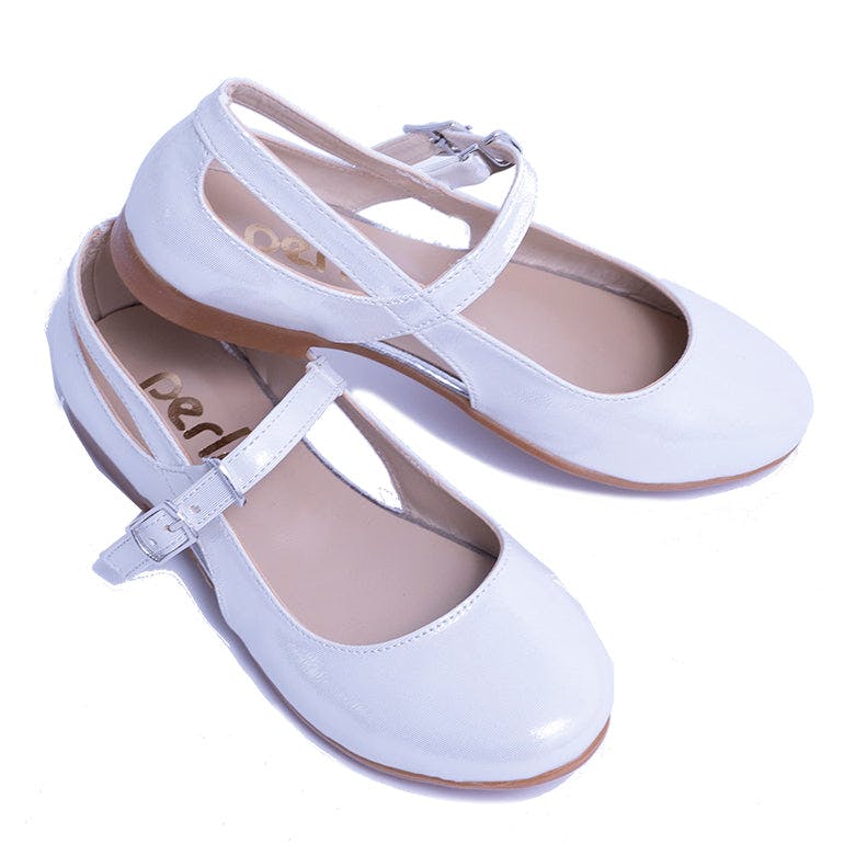 White Glossy Mary Jane Shoes