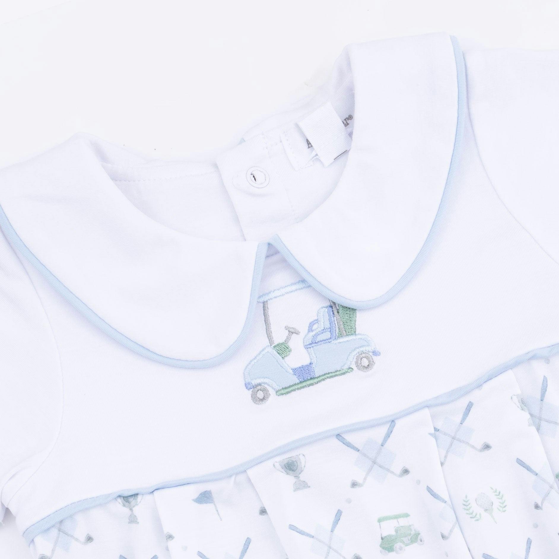 Golf Trellis Blue - Classic Box Pleat Bubble
