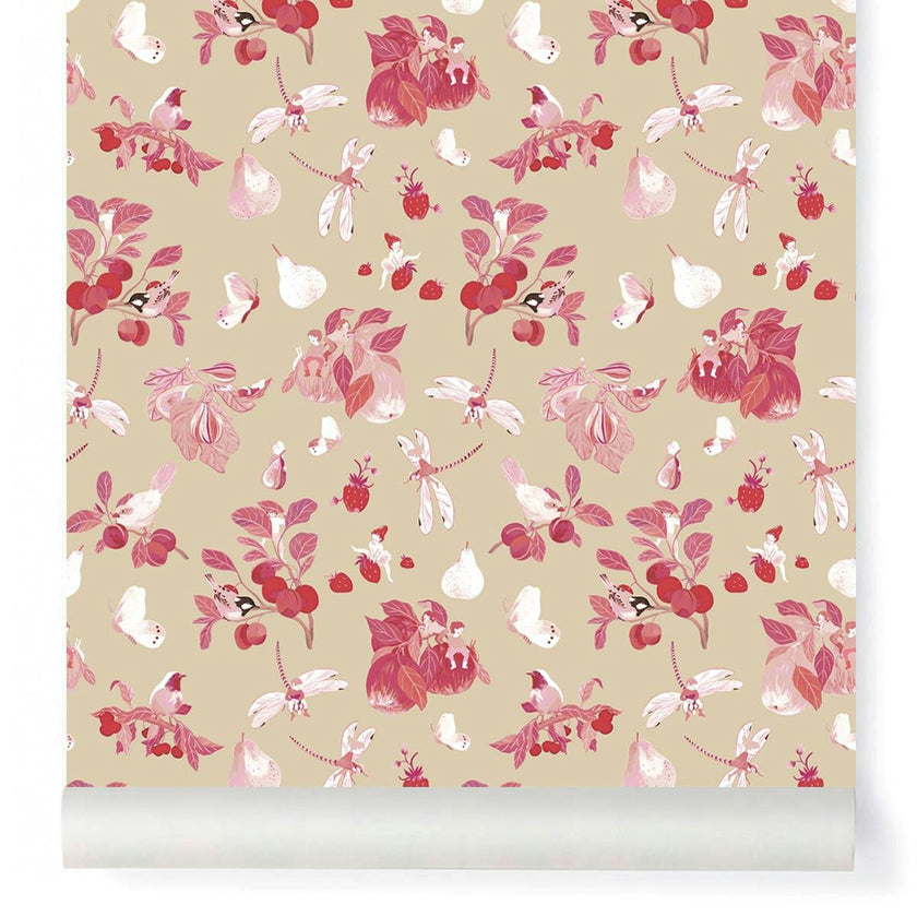 Wallpaper GARDEN PARTY color Framboise
