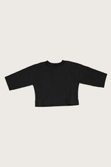 Adult Rory Long Sleeve Black Cotton Rib Tee