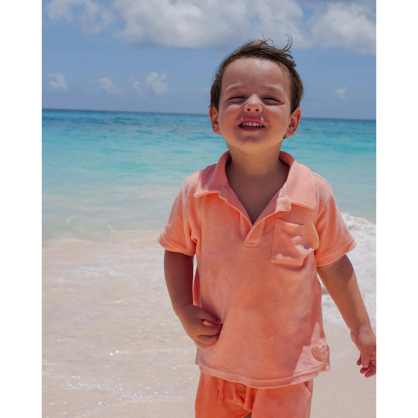 The Tropicana - Boys Coral Terry Polo