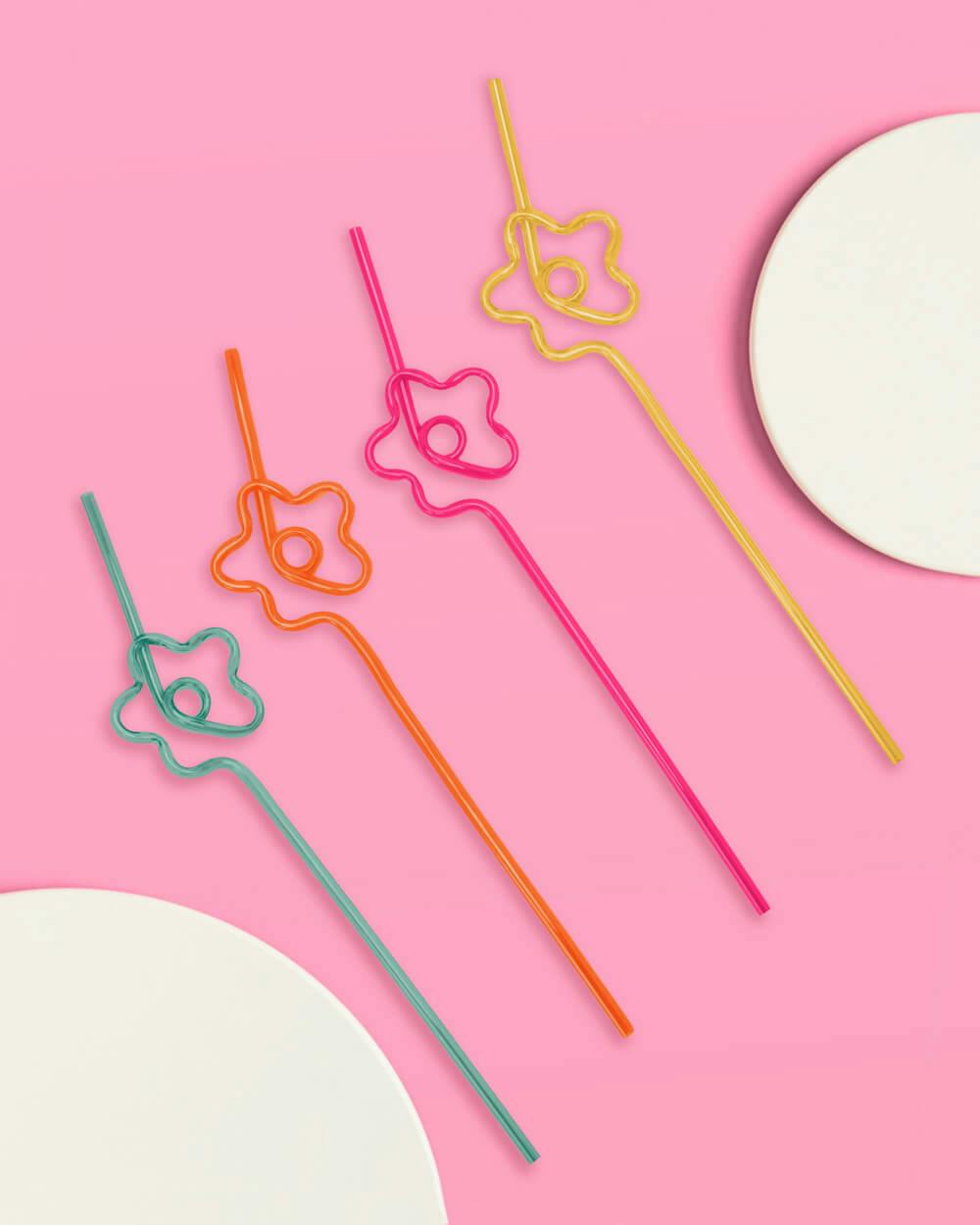 Flower Power Straws - 20 reusable straws