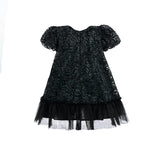 Black Embroidered Tulle Milan Dress