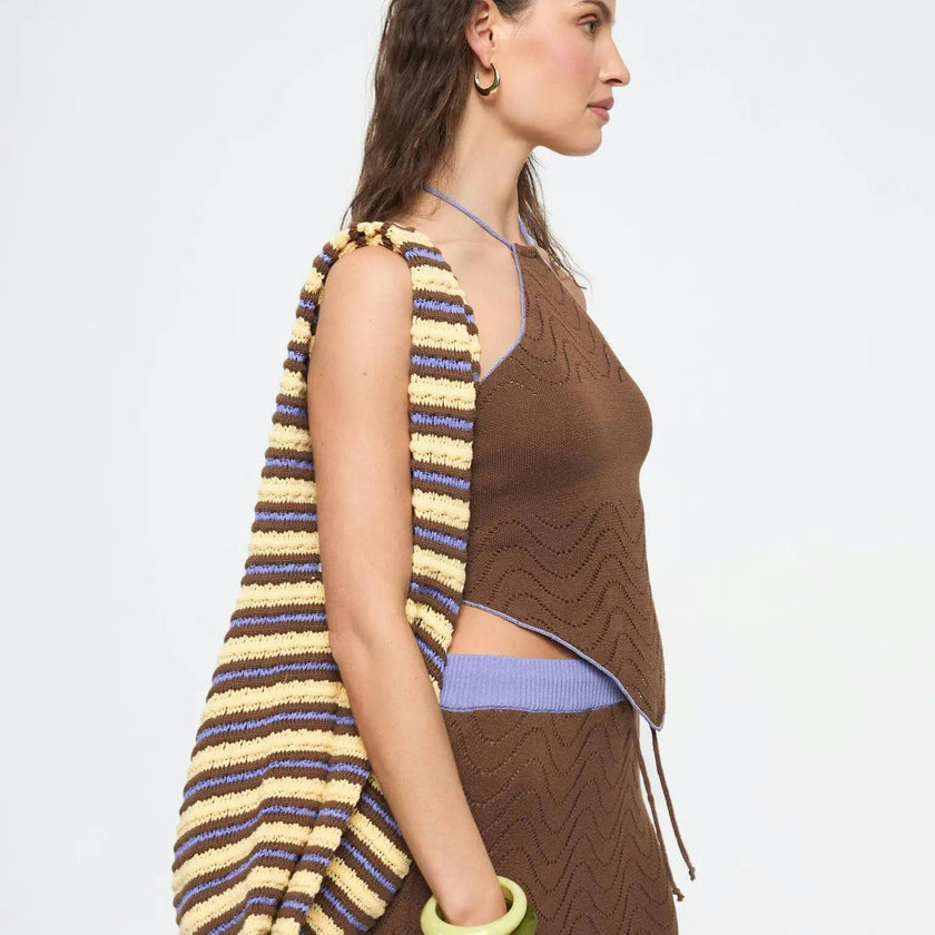 organic cotton crochete bag - banana palm