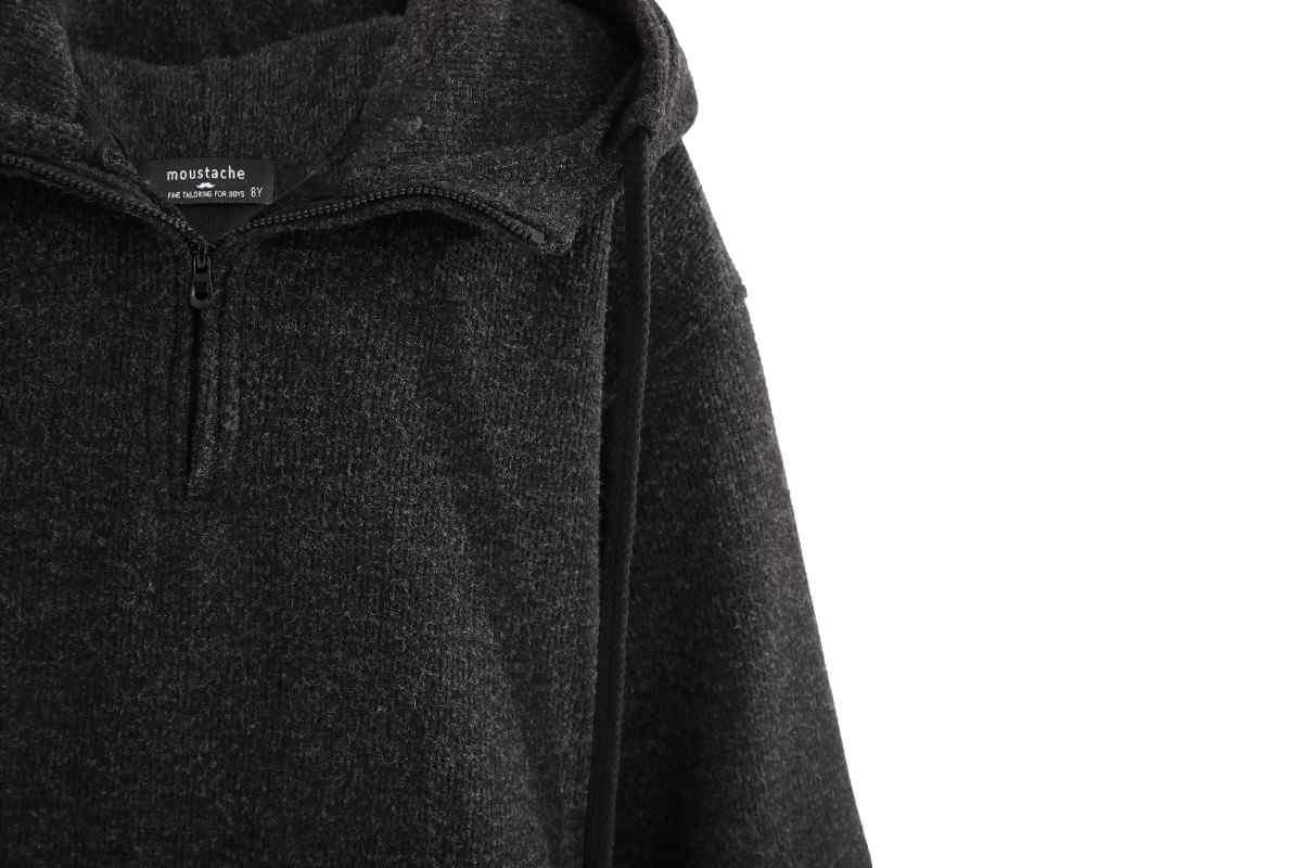 Dark Gray Half-Zip Hooded Sweatshirt