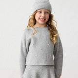 Gray Pearl Knit Sweater