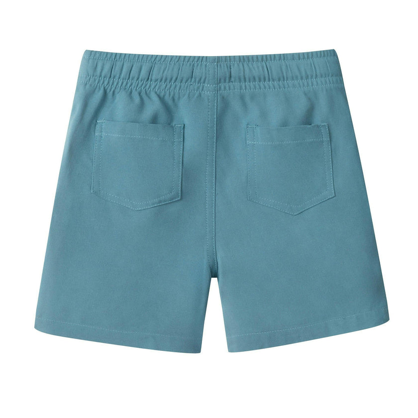 Buttondown And Linen Shorts Set | Teal Stripe