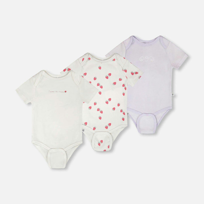 Evolutive Cotton Jersey 3 Pack Onesie