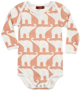Rose Elephant Organic Long Sleeve One Piece