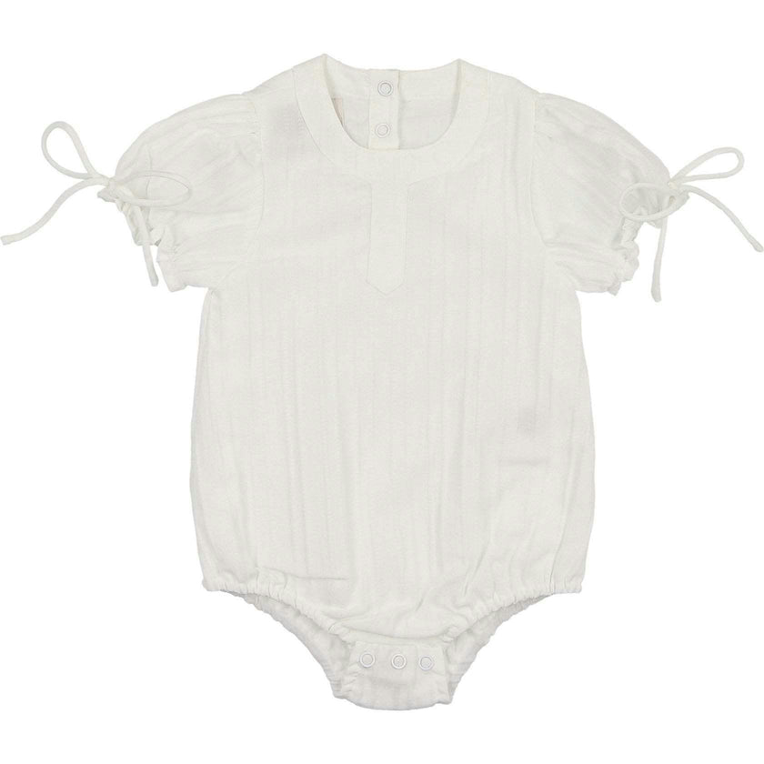 Striped Faux Tab Girls Romper