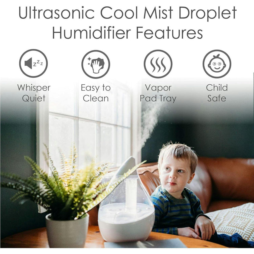 Droplet Cool-Mist Humidifier with Vapor Tray