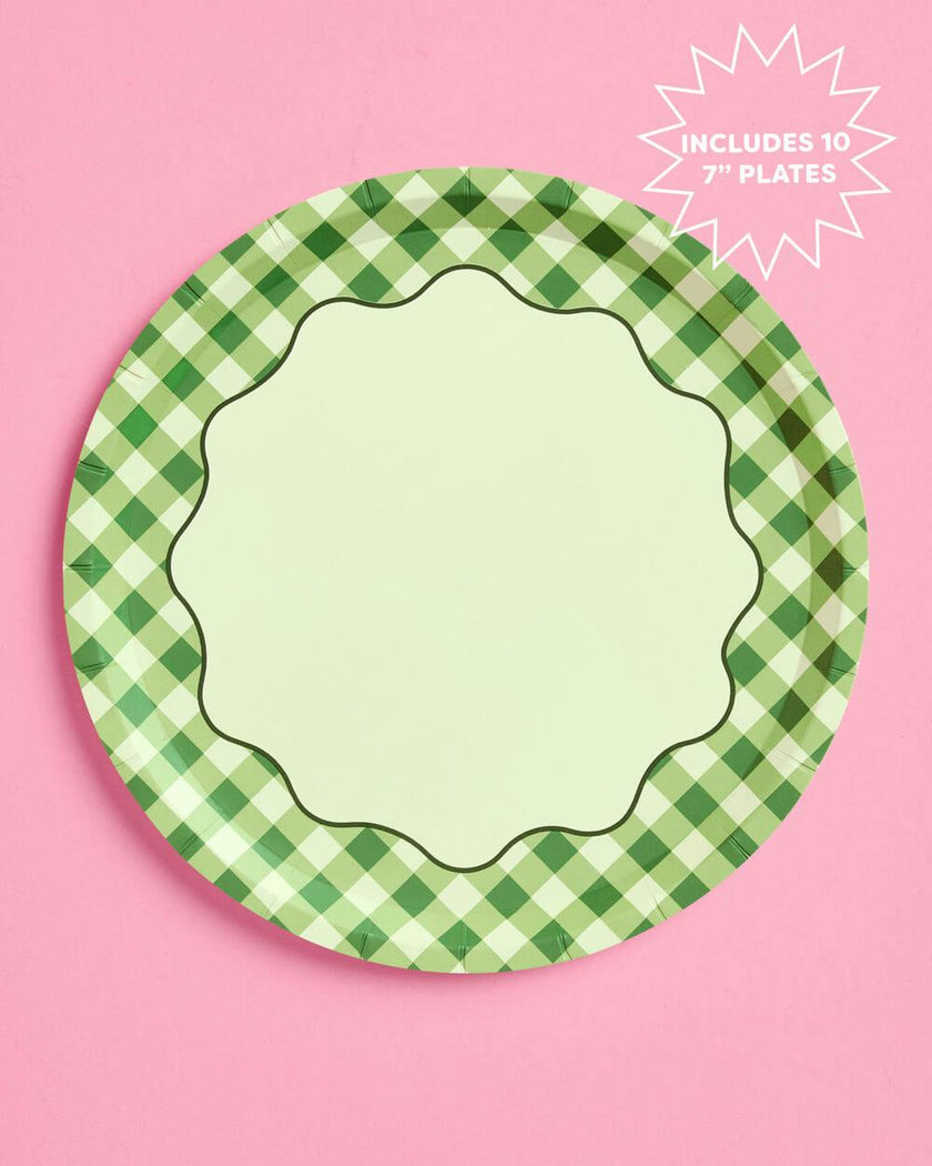 Christmas Cottage Plates - 10 paper plates, 7in