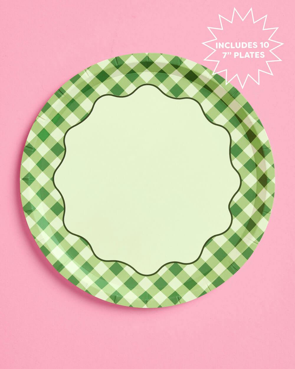 Christmas Cottage Plates - 10 paper plates, 7in