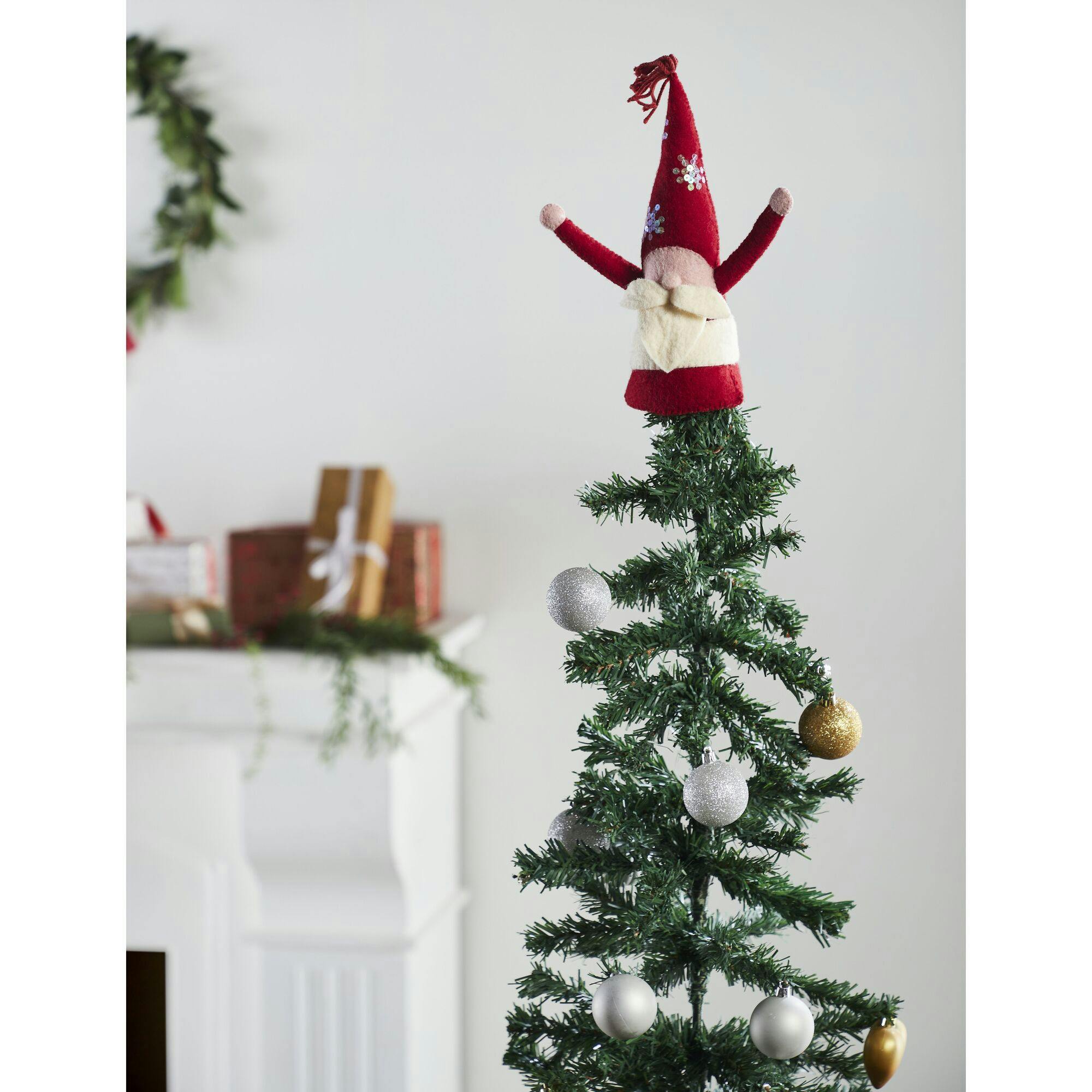 Handmade Christmas Gnome Tree Topper in Hand Felted Wool